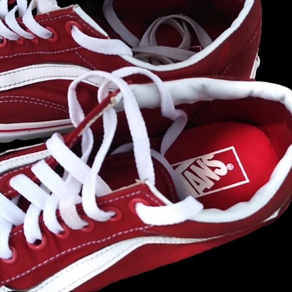 Vans Old Skool Red Sneakers Sz 10.5 - Picture 2 of 3